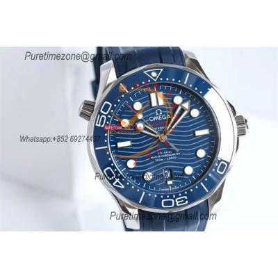 Seamaster Diver 300M A8800 Autoamtic Mens Watches VSF Best Ediiton Blue Dial Rubber CHS 210.32.42.20.03.001