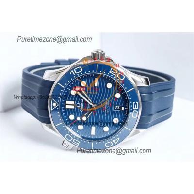 Seamaster Diver 300M A8800 Autoamtic Mens Watches VSF Best Ediiton Blue Dial Rubber CHS 210.32.42.20.03.001