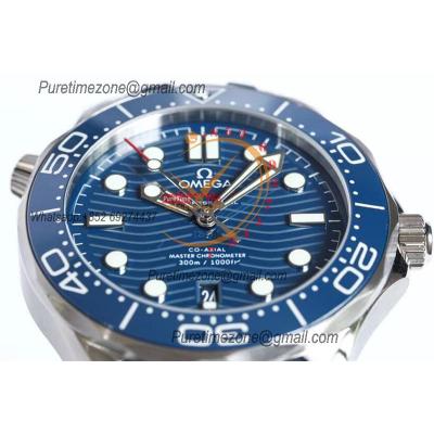 Seamaster Diver 300M A8800 Autoamtic Mens Watches VSF Best Ediiton Blue Dial Rubber CHS 210.32.42.20.03.001