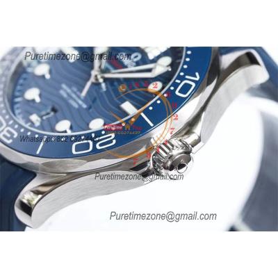 Seamaster Diver 300M A8800 Autoamtic Mens Watches VSF Best Ediiton Blue Dial Rubber CHS 210.32.42.20.03.001