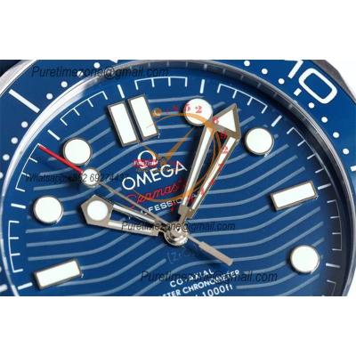 Seamaster Diver 300M A8800 Autoamtic Mens Watches VSF Best Ediiton Blue Dial Rubber CHS 210.32.42.20.03.001