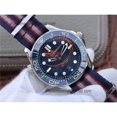 Seamaster Diver 300M A8800 Autoamtic Mens Watches VSF Best Ediiton Blue Dial Nylon Strap CHS 210.32.42.20.03.001