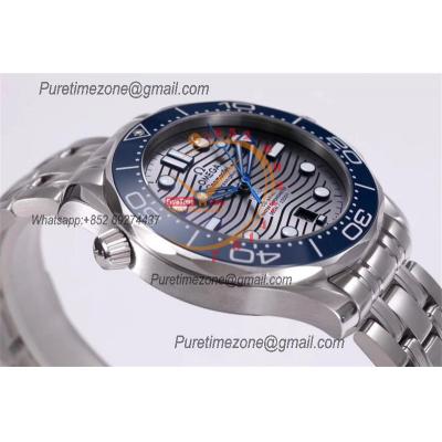 Seamaster Diver 300M A8800 Autoamtic Mens Watches VSF Best Ediiton Gray Dial SS Bracelet CHS 210.30.42.20.06.001