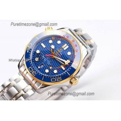 Seamaster Diver 300M A8800 Autoamtic Mens Watches VSF Best Ediiton YG Blue Dial Rubber CHS 210.20.42.20.03.001