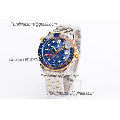 Seamaster Diver 300M A8800 Autoamtic Mens Watches VSF Best Ediiton YG Blue Dial Rubber CHS 210.20.42.20.03.001