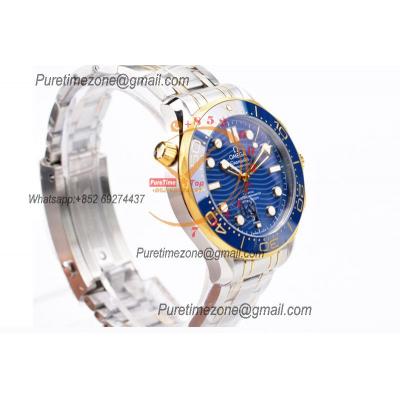 Seamaster Diver 300M A8800 Autoamtic Mens Watches VSF Best Ediiton YG Blue Dial Rubber CHS 210.20.42.20.03.001