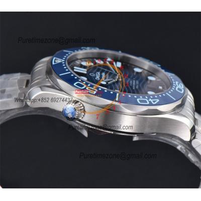 Seamaster Diver 300M A8800 Autoamtic Mens Watches VSF Best Ediiton Blue Dial SS Bracelet CHS 210.30.42.20.03.003