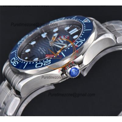 Seamaster Diver 300M A8800 Autoamtic Mens Watches VSF Best Ediiton Blue Dial SS Bracelet CHS 210.30.42.20.03.003