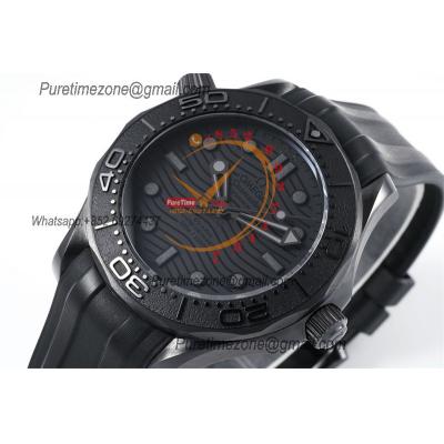 Seamaster 300m 43.5mm Black Ceramic A8806 Autoamtic Mens Watches VSF Best Ediiton Black Dial Rubber Strap