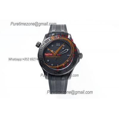 Seamaster 300m 43.5mm Black Ceramic A8806 Autoamtic Mens Watches VSF Best Ediiton Black Dial Rubber Strap