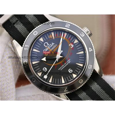 Seamaster 300 Heritage A8912 Autoamtic Mens Watches Spectre Limited Edition VSF Best Ediiton Black Dial Nylon CHS