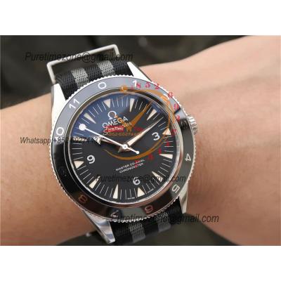 Seamaster 300 Heritage A8912 Autoamtic Mens Watches Spectre Limited Edition VSF Best Ediiton Black Dial Nylon CHS