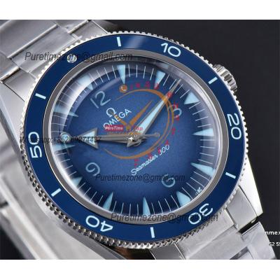 Seamaster 300 Heritage A8912 Autoamtic Mens Watches VSF Best Ediiton Blue Dial SS Bracelet CHS 234.30.41.21.03.002