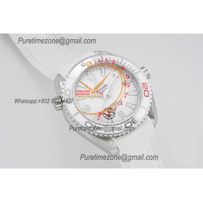 Planet Ocean 39.5mm Olympic Games SS A8900 Automatic Womens Watch VSF Best Ediiton White Dial Rubber Ladies