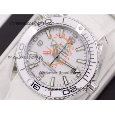 Planet Ocean 39.5mm SS A8900 Automatic Womens Watch VSF Best Ediiton White Dial Rubber Ladies 215.33.40.20.04.001