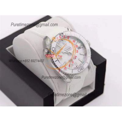 Planet Ocean 39.5mm SS A8900 Automatic Womens Watch VSF Best Ediiton White Dial Rubber Ladies 215.33.40.20.04.001