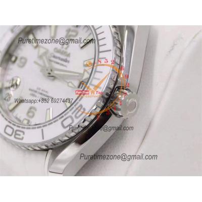 Planet Ocean 39.5mm SS A8900 Automatic Womens Watch VSF Best Ediiton White Dial Rubber Ladies 215.33.40.20.04.001