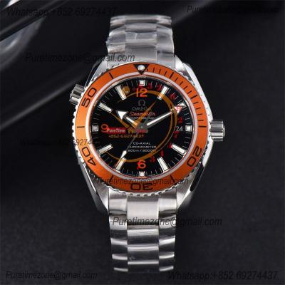 Seamaster Planet Ocean A8500 Automatic Mens Watch VSF Best Ediiton Orange Bezel Black Dial  SS Bracelet CHS