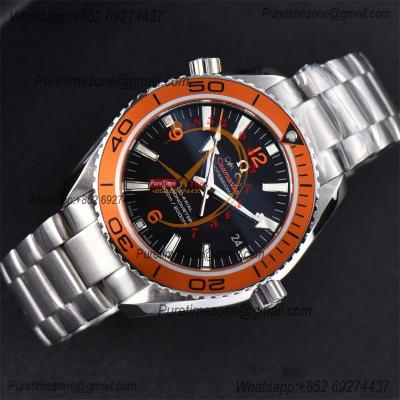 Seamaster Planet Ocean A8500 Automatic Mens Watch VSF Best Ediiton Orange Bezel Black Dial  SS Bracelet CHS