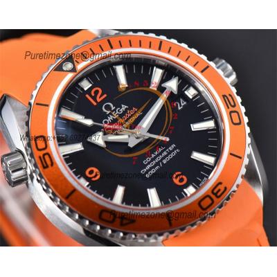 Seamaster Planet Ocean A8500 Automatic Mens Watch VSF Best Ediiton Orange Bezel Black Dial  Rubber Strap CHS