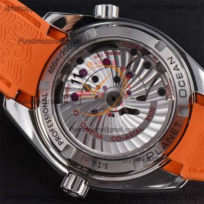 Seamaster Planet Ocean A8500 Automatic Mens Watch VSF Best Ediiton Orange Bezel Black Dial  Rubber Strap CHS