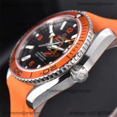 Seamaster Planet Ocean A8500 Automatic Mens Watch VSF Best Ediiton Orange Bezel Black Dial  Rubber Strap CHS