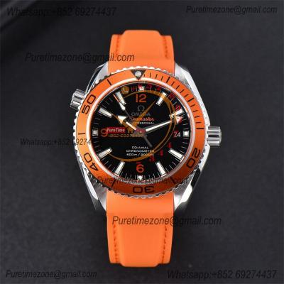 Seamaster Planet Ocean A8500 Automatic Mens Watch VSF Best Ediiton Orange Bezel Black Dial  Rubber Strap CHS