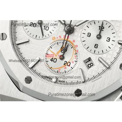 Royal Oak 26240ST A7750 Automatic Chronograph Mens Watch 50th Anniversary BF Best Edition Silver Dial SS Bracelet CHS