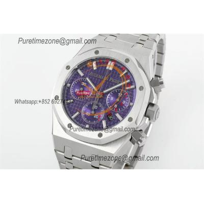 Royal Oak 26240ST A7750 Automatic Chronograph Mens Watch 50th Anniversary BF Best Edition Purple Dial SS Bracelet CHS