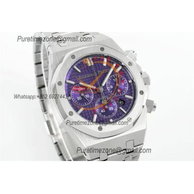 Royal Oak 26240ST A7750 Automatic Chronograph Mens Watch 50th Anniversary BF Best Edition Purple Dial SS Bracelet CHS