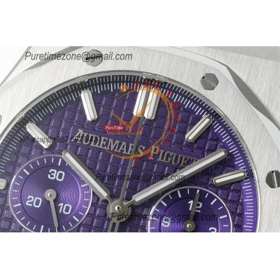 Royal Oak 26240ST A7750 Automatic Chronograph Mens Watch 50th Anniversary BF Best Edition Purple Dial SS Bracelet CHS