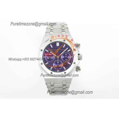 Royal Oak 26240ST A7750 Automatic Chronograph Mens Watch 50th Anniversary BF Best Edition Purple Dial SS Bracelet CHS