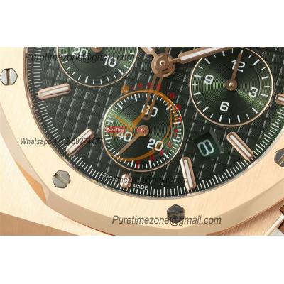 Royal Oak 26240OR A7750 Automatic Chronograph Mens Watch BF Best Edition RG Green Dial SS Bracelet CHS