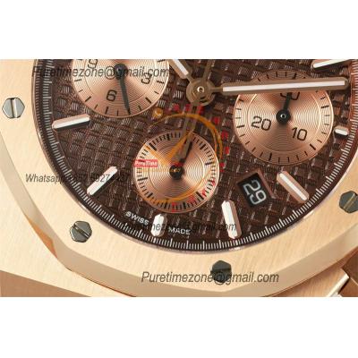 Royal Oak 26240OR A7750 Automatic Chronograph Mens Watch BF Best Edition RG Brown Dial SS Bracelet CHS