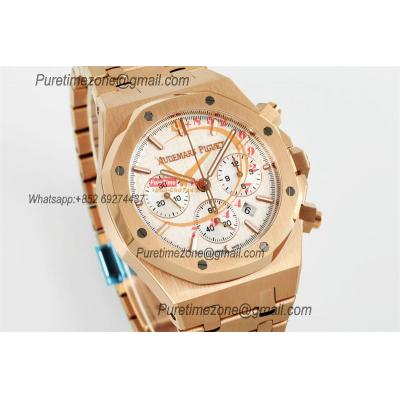 Royal Oak 26240OR A7750 Automatic Chronograph Mens Watch BF Best Edition RG Whtie Dial SS Bracelet CHS