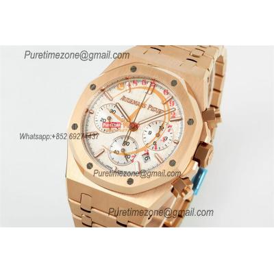 Royal Oak 26240OR A7750 Automatic Chronograph Mens Watch BF Best Edition RG Whtie Dial SS Bracelet CHS