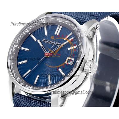 Code 11.59 15210 A4302 Automatic Mens Watch 3GF Best Edition 41mm SS Blue Index Textured Dial Nylon Leather CHS