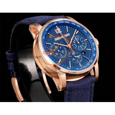 Code 11.59 26393 A4401 Automatic Chronograph Mens Watch APF Best Edition 41 RG Blue Dial Nylon Leather CHS