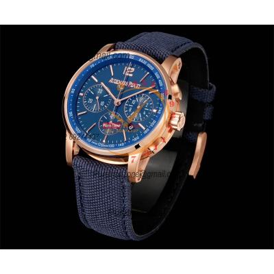 Code 11.59 26393 A4401 Automatic Chronograph Mens Watch APF Best Edition 41 RG Blue Dial Nylon Leather CHS