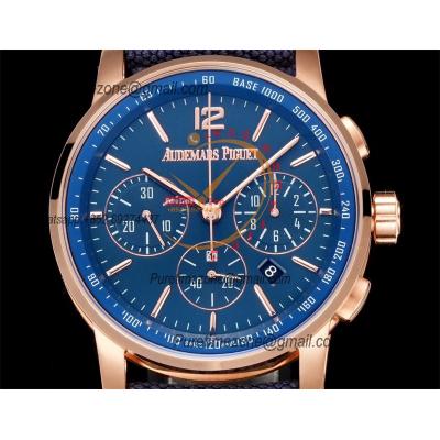 Code 11.59 26393 A4401 Automatic Chronograph Mens Watch APF Best Edition 41 RG Blue Dial Nylon Leather CHS