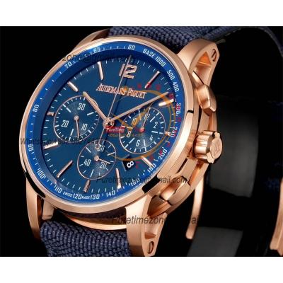 Code 11.59 26393 A4401 Automatic Chronograph Mens Watch APF Best Edition 41 RG Blue Dial Nylon Leather CHS