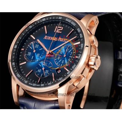 Code 11.59 26393 A4401 Automatic Chronograph Mens Watch APF Best Edition 41 RG Black Blue Dial Nylon Leather CHS