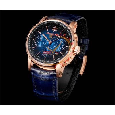 Code 11.59 26393 A4401 Automatic Chronograph Mens Watch APF Best Edition 41 RG Black Blue Dial Nylon Leather CHS