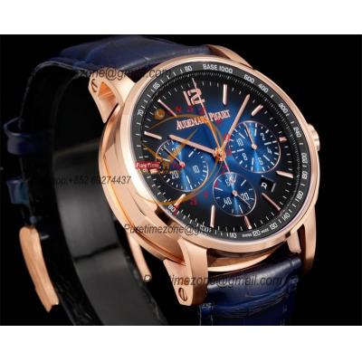 Code 11.59 26393 A4401 Automatic Chronograph Mens Watch APF Best Edition 41 RG Black Blue Dial Nylon Leather CHS