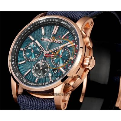 Code 11.59 26393 A4401 Automatic Chronograph Mens Watch APF Best Edition 41 RG Green Dial Blue Nylon Strap CHS