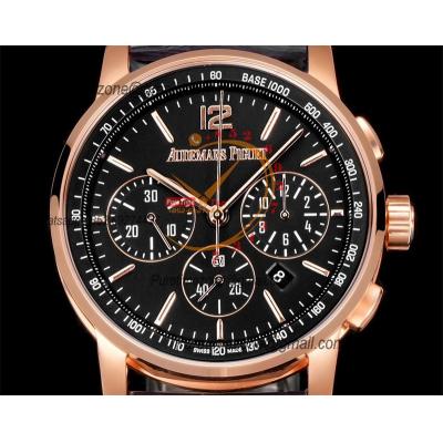 Code 11.59 26393 A4401 Automatic Chronograph Mens Watch APF Best Edition 41 RG Black Dial Leather Strap CHS