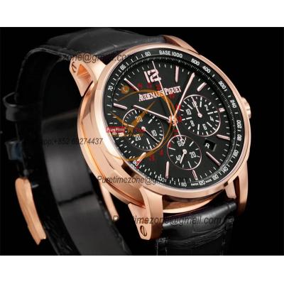 Code 11.59 26393 A4401 Automatic Chronograph Mens Watch APF Best Edition 41 RG Black Dial Leather Strap CHS