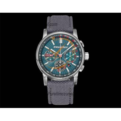 Code 11.59 26393 A4401 Automatic Chronograph Mens Watch APF Best Edition 41 Green Dial Gray Nylon Strap CHS