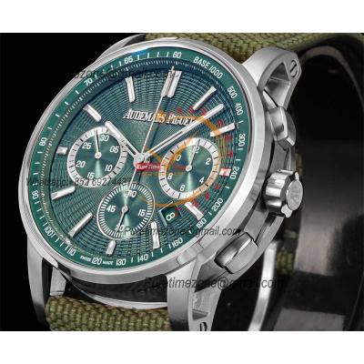 Code 11.59 26393 A4401 Automatic Chronograph Mens Watch APF Best Edition 41 Green Dial Nylon Strap CHS