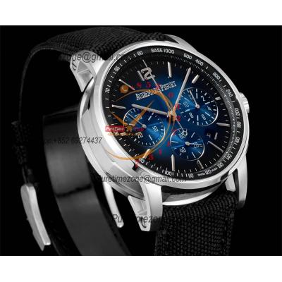 Code 11.59 26393 A4401 Automatic Chronograph Mens Watch APF Best Edition 41 Black Blue Dial Nylon Strap CHS